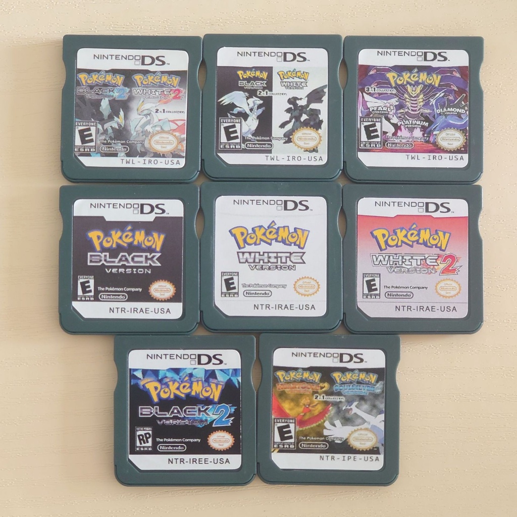 Pokemon Cassette NDS Game Card Pokemon DS Game Black White 1&2 for 3ds nds  English Version