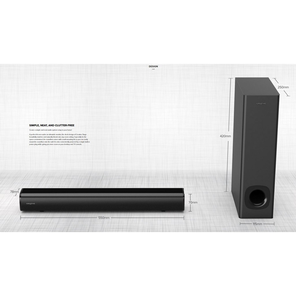 Creative stage best sale 2.1 soundbar