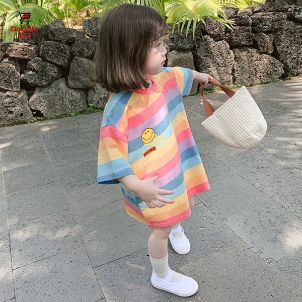 Rainbow little clearance girl dress