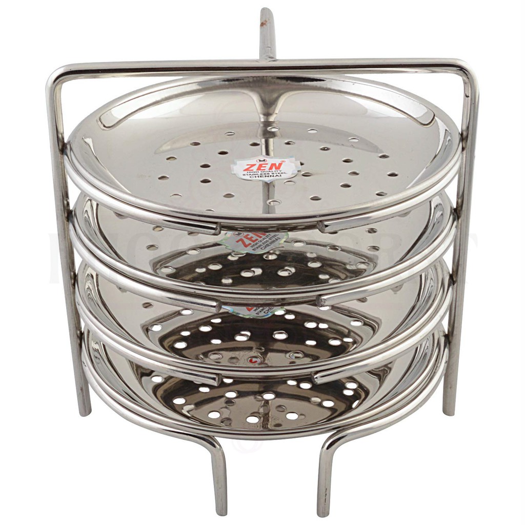 Stainless Steel Idiyappam/Dhokla Steamer Tray/Stand- 4 Plates(Strong Stand  for long term use) | Shopee Singapore