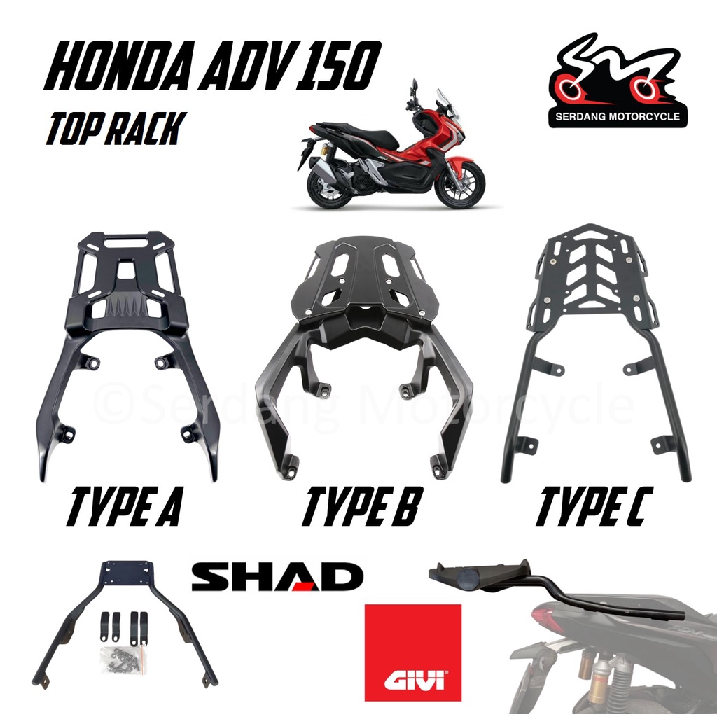 Honda adv 150 on sale givi rack