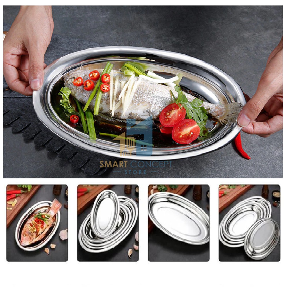 Stainless steel oval platter sales