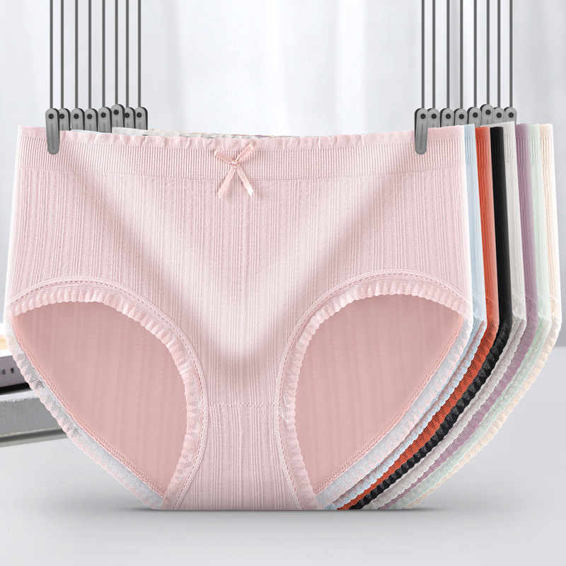 Sg Stock] women's Underwear 100%cotton mid waist breathable seamless Panties