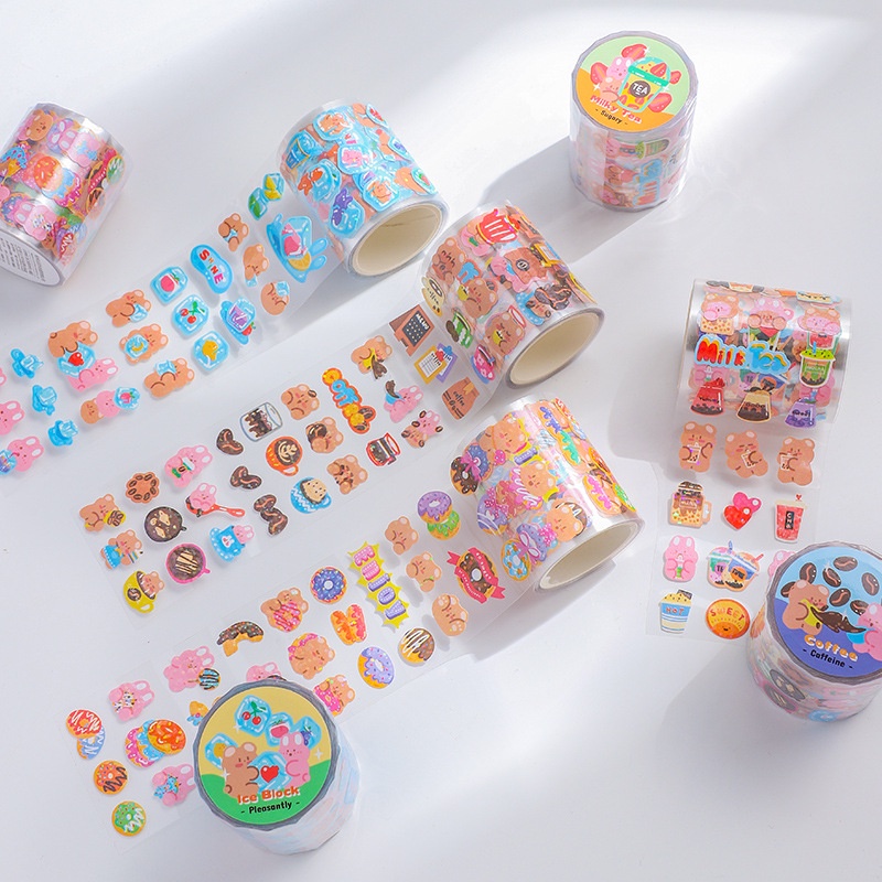 Kawaii Animals Scrapbooking Stickers Cute Sticker Rolls Self