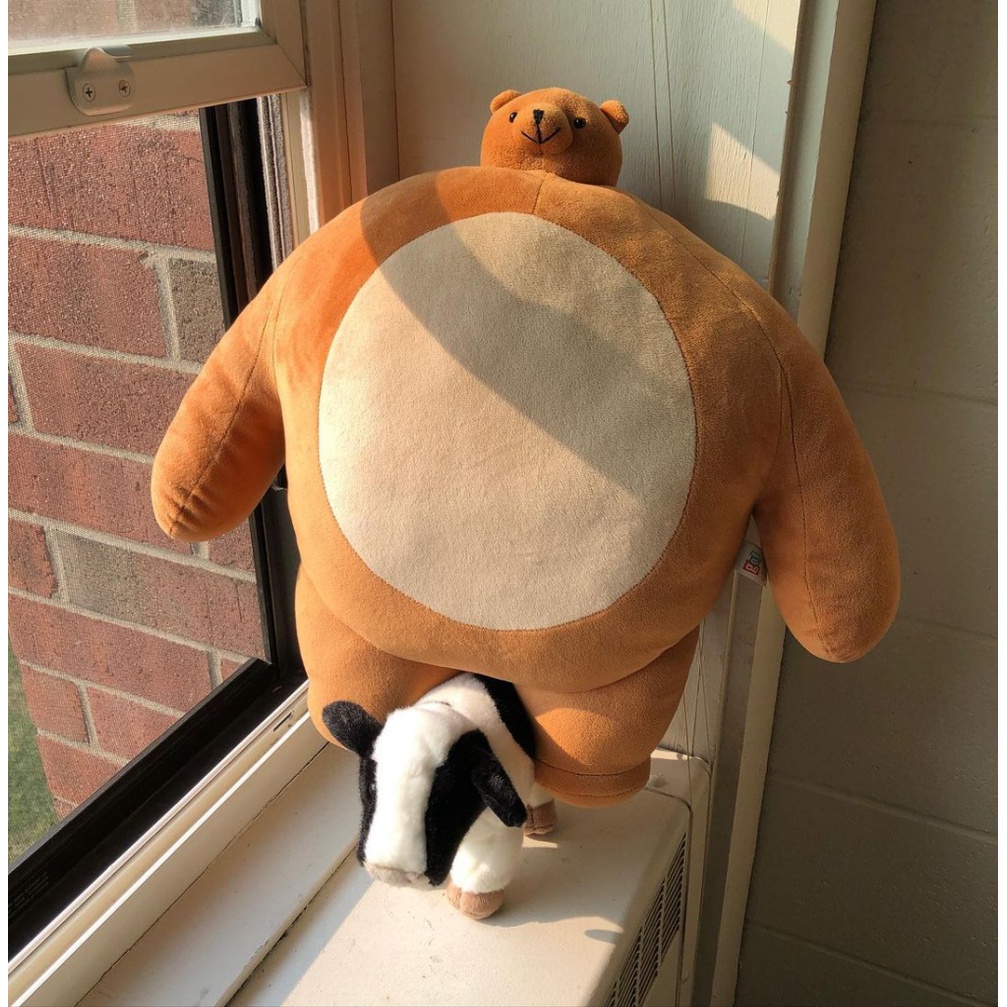 Big stuffed bear with best sale small head