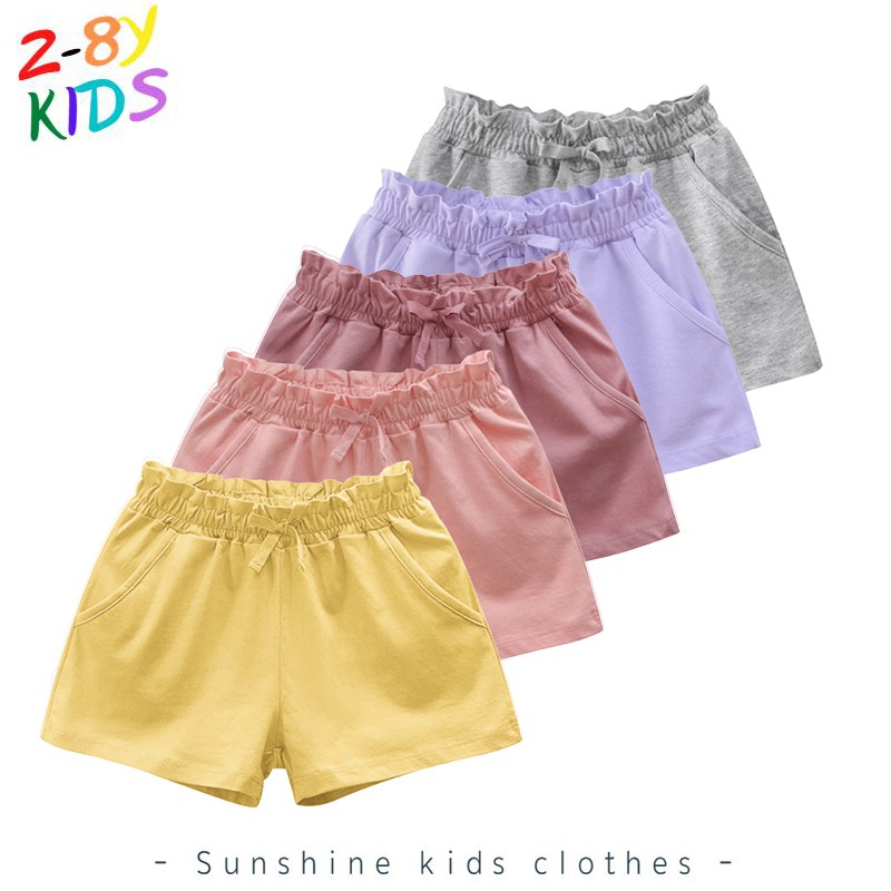 Elastic shorts for girls sale