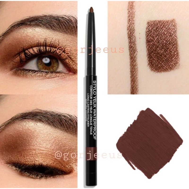 Chanel Brun Agape (943) Stylo Yeux Waterproof Long-Lasting Eyeliner Review  & Swatches