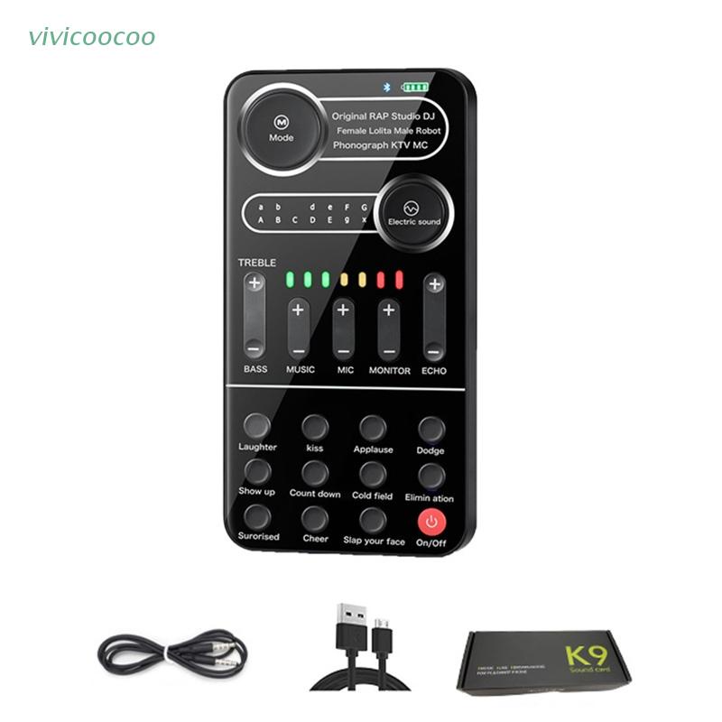 VIVI K9 Voice Changer Handheld Sound Card Multiple Sound Effects