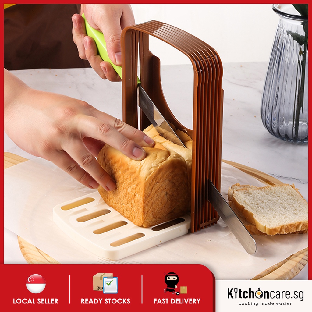 Plastic Bread Slicer for Homemade Bagel Loaf/Toast, Foldable Bread