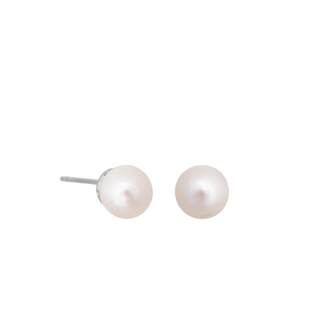 White pearl gold on sale earrings