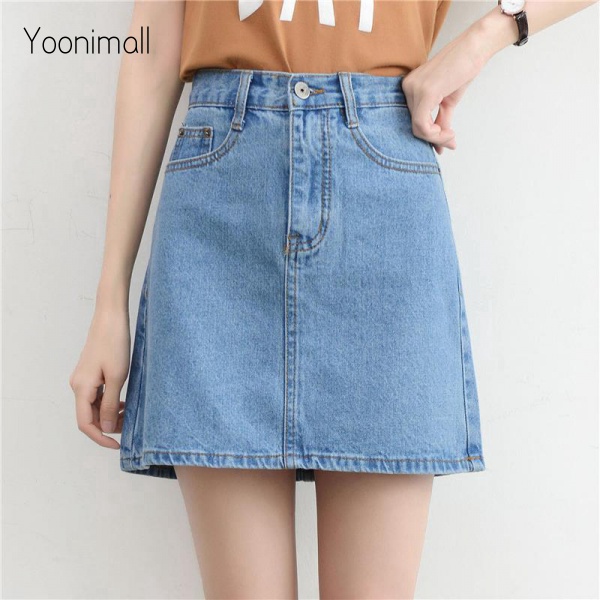 A line clearance denim skirt korean