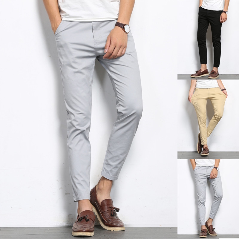 Mens ankle length chinos sale