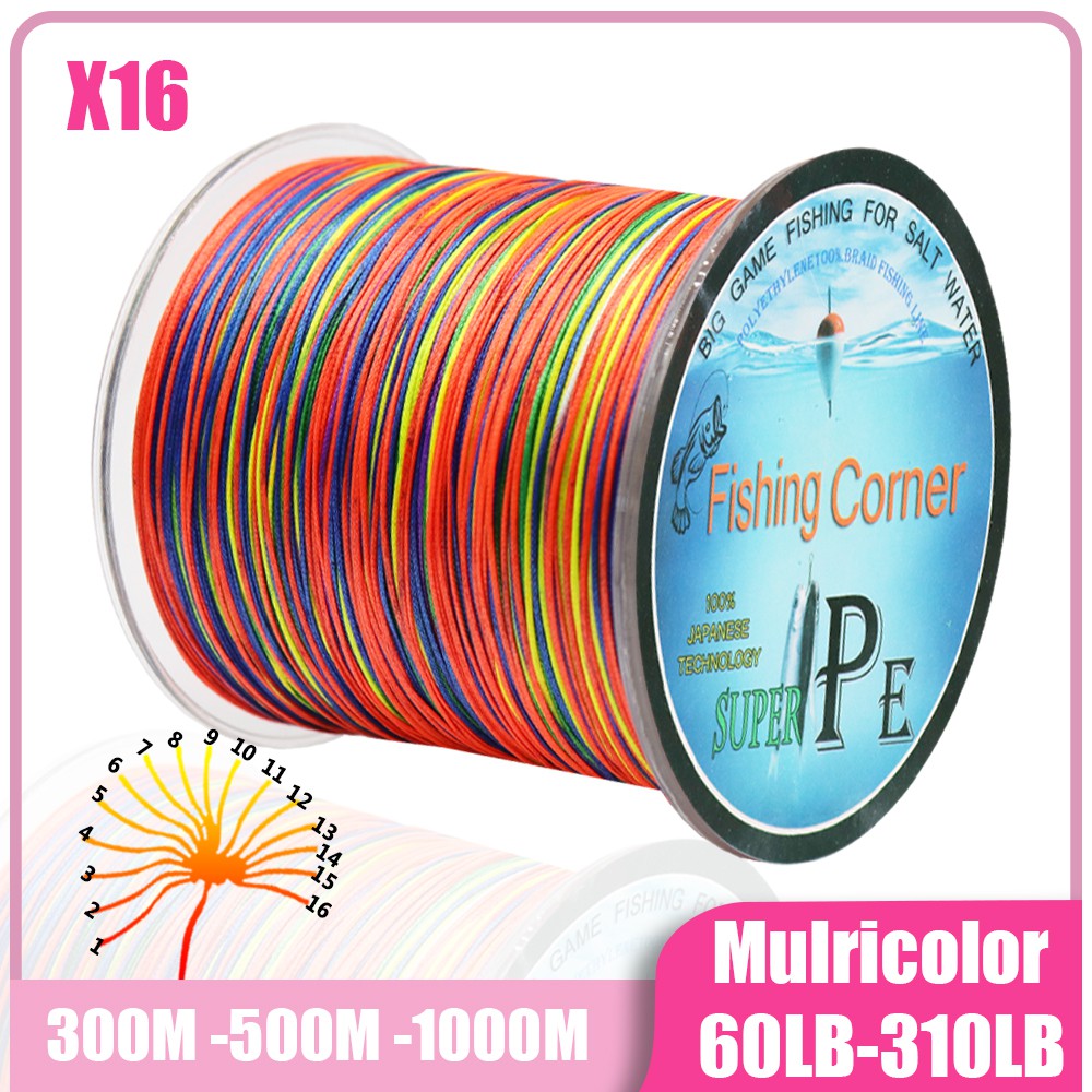 16 Strands Braided Fishing Line PE Wire Multifilament Multi Color Fishing  Line