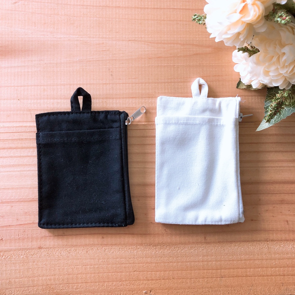 Black Canvas Pouch with Zipper