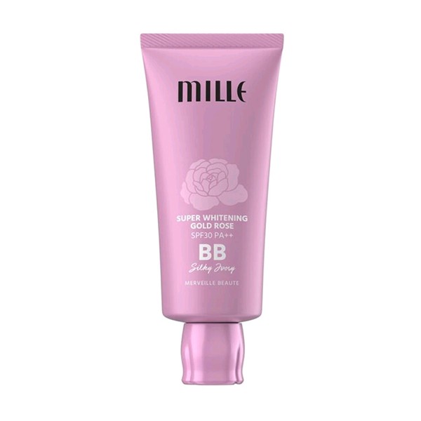 MILLE บีบีครีม SUPER WHITENING GOLD ROSE BB CREAM SPF30++ 6G. - millebeaute