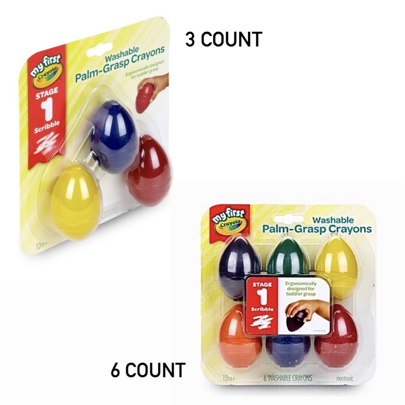 SG seller] 🇺🇸Crayola My First Palm Grasp Crayons, Coloring Toddler Kids  Washable Crayon Egg Crayon