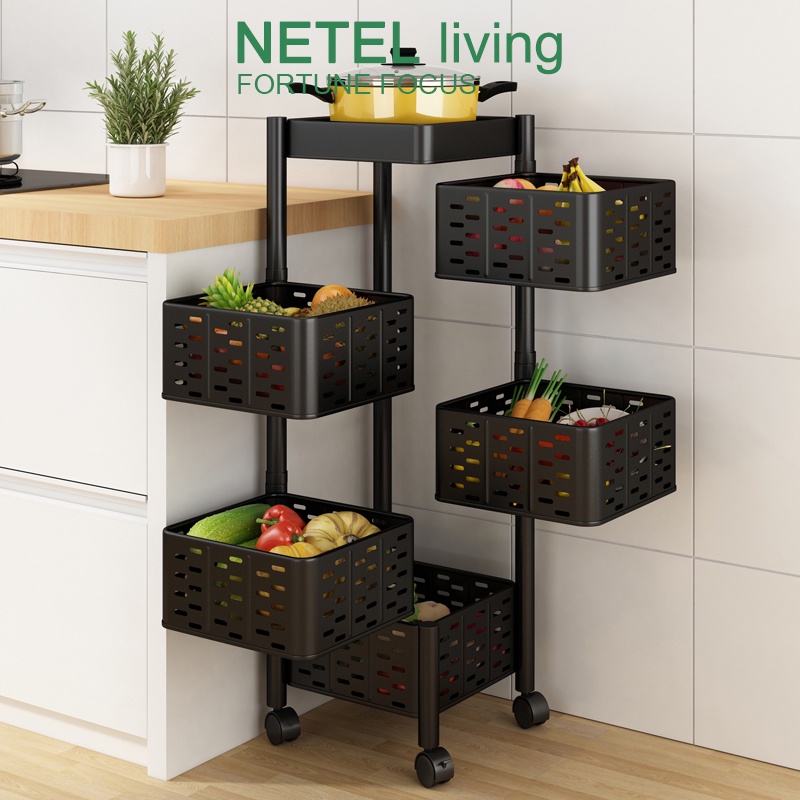 NETEL Kitchen Rack Trolley Kitchen Storage Racks Office Shelves