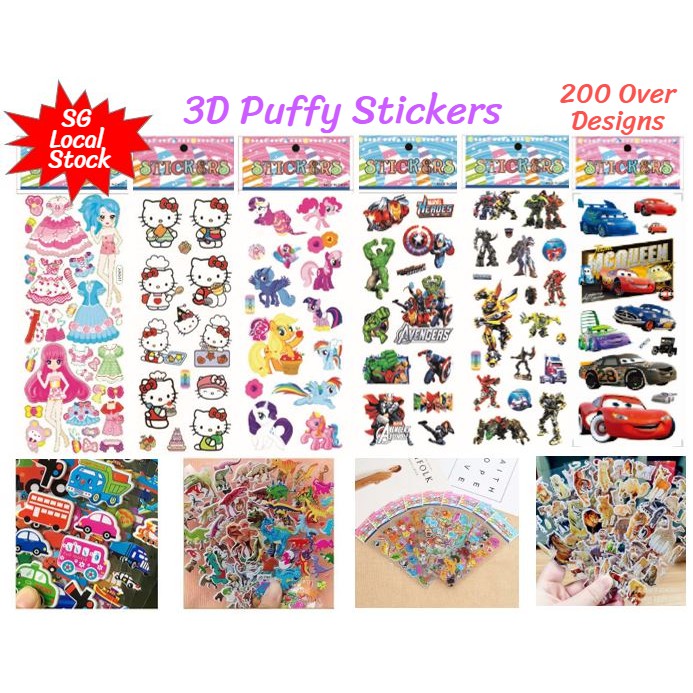 8 Sheets Alphabet 3D Stickers Kids Toddlers Puffy Stickers