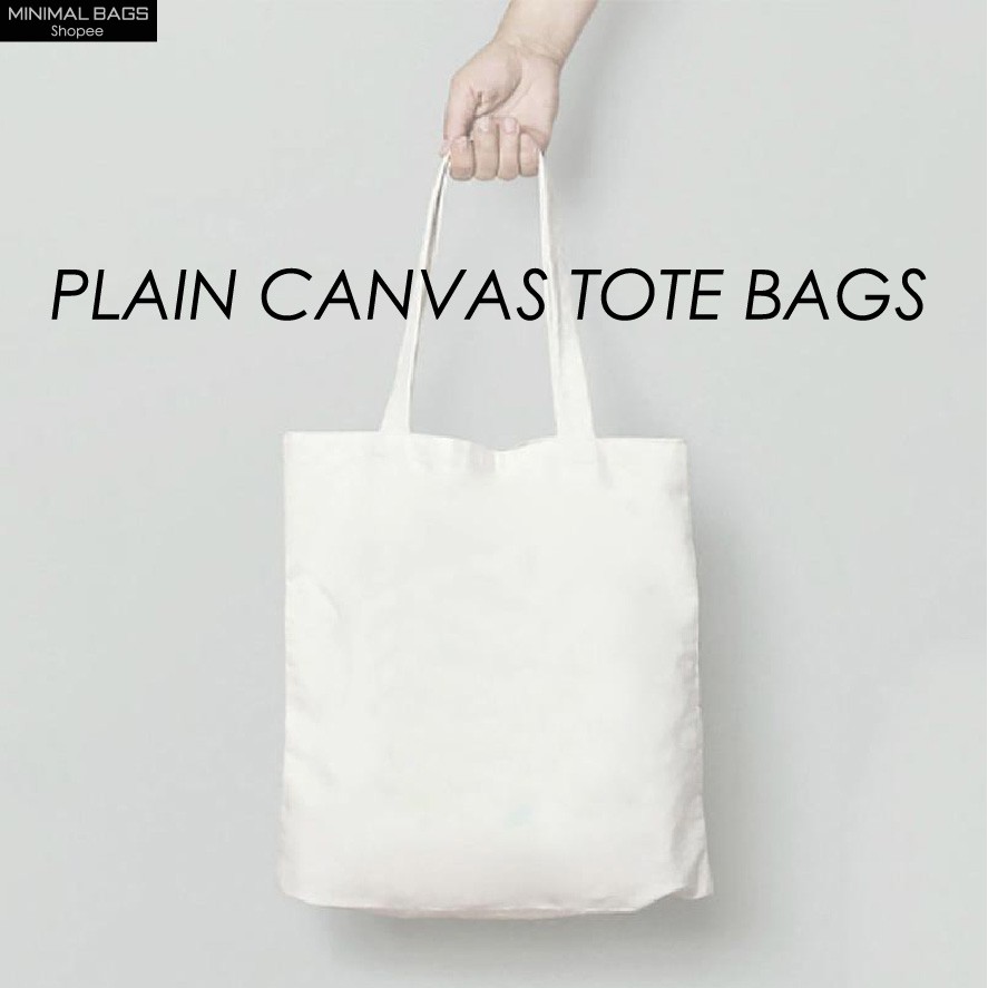 White cotton deals tote bag