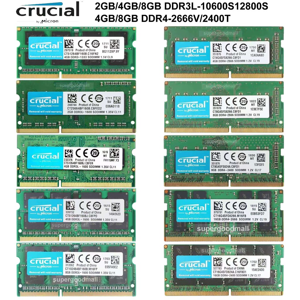 16GB DDR4 3200MHz 1.2V SODIMM Crucial CT16G4SFRA32A Equivalent Laptop RAM  Memory