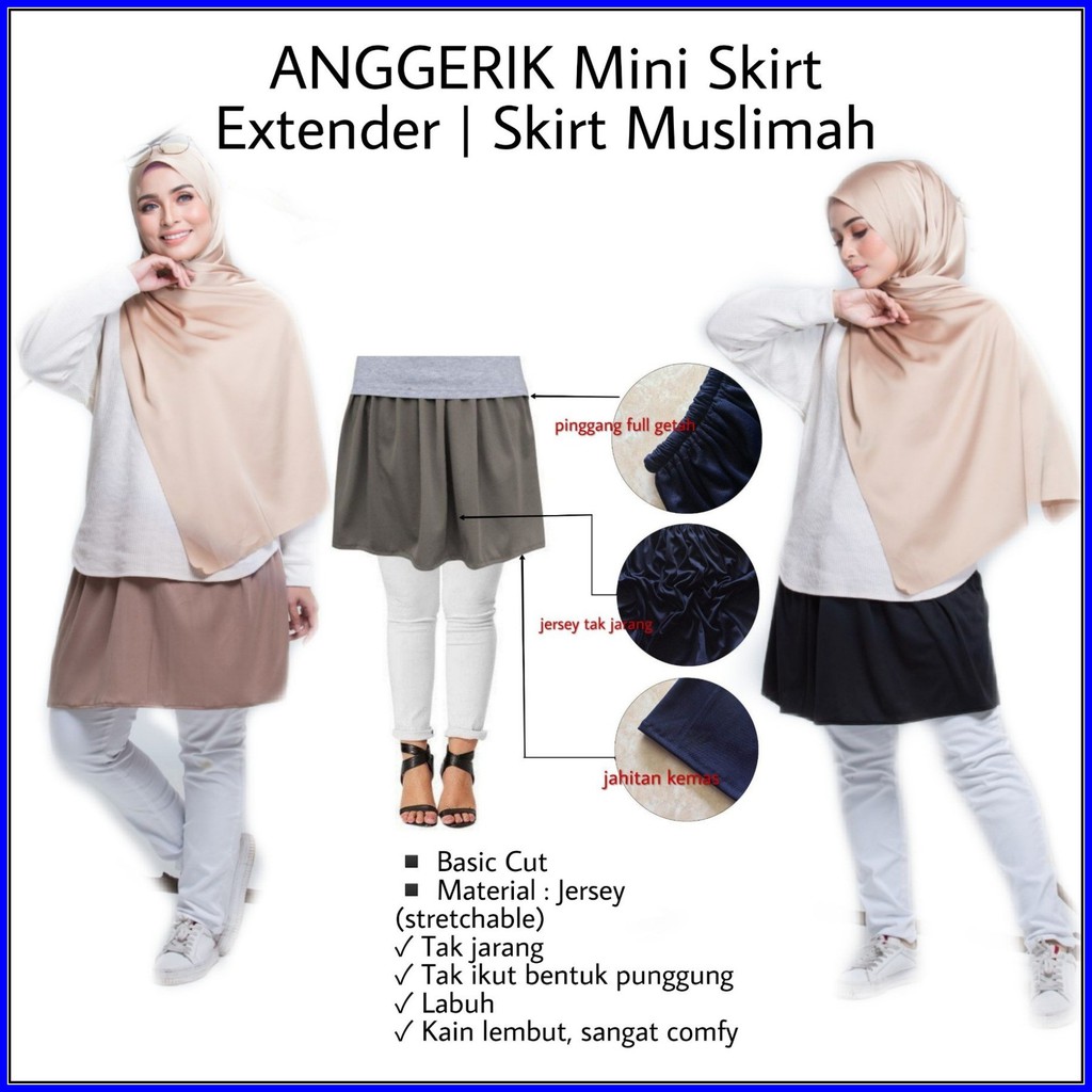 Mini skirt muslimah sale