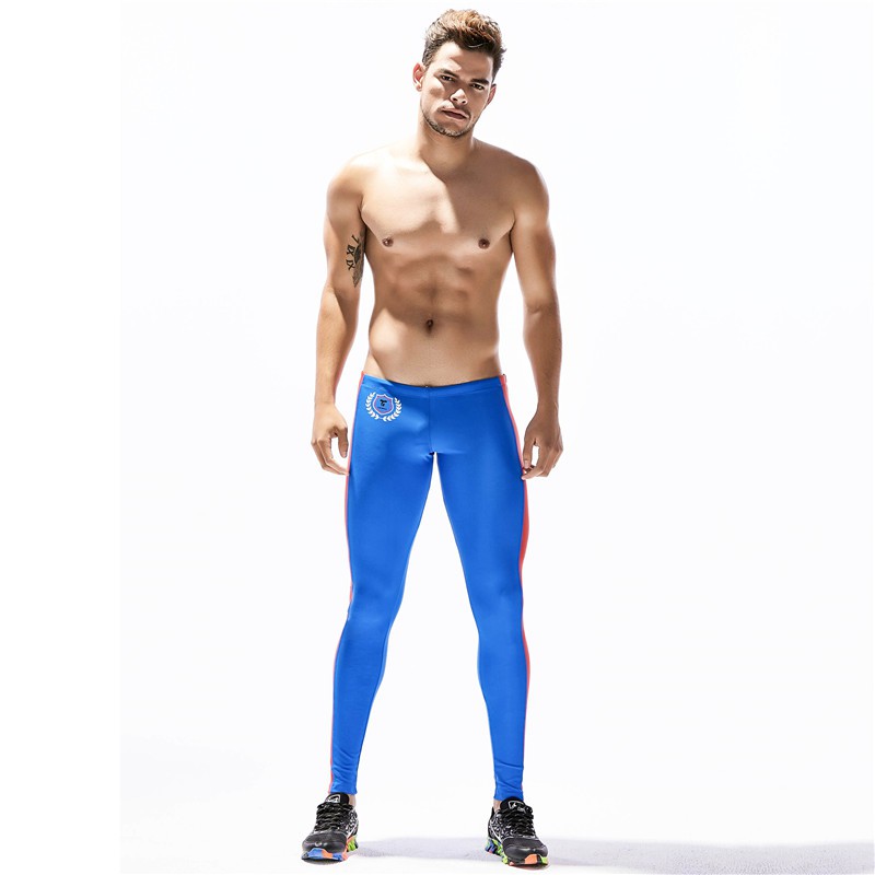 Men Running Tights Light Blue Training Gym Leggings Man Compression Pants  Jogging Mallas Hombre Sportlegging Cycling