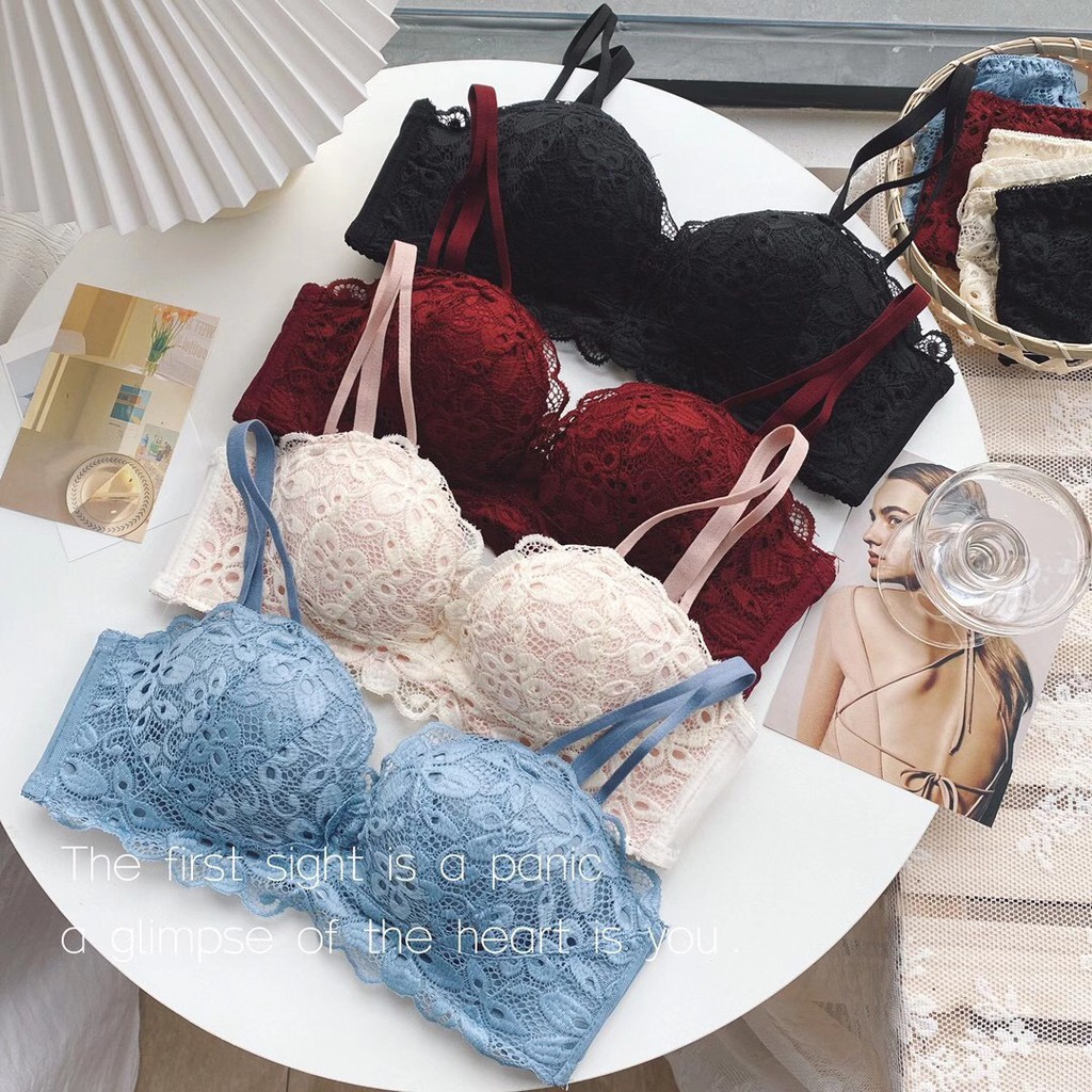 Lace Floral Sexy Lingerie Fashion Embroidery Wireless Women Bra Comfortable  Breathable Underwear Push Up Female Bralette