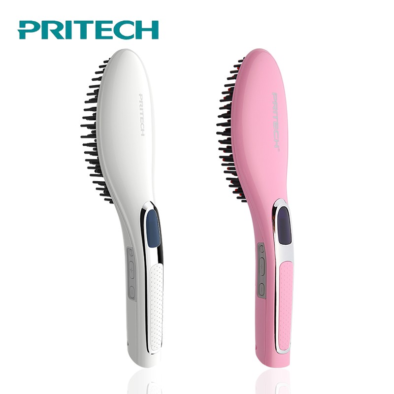 Electric hair straightening clearance brush