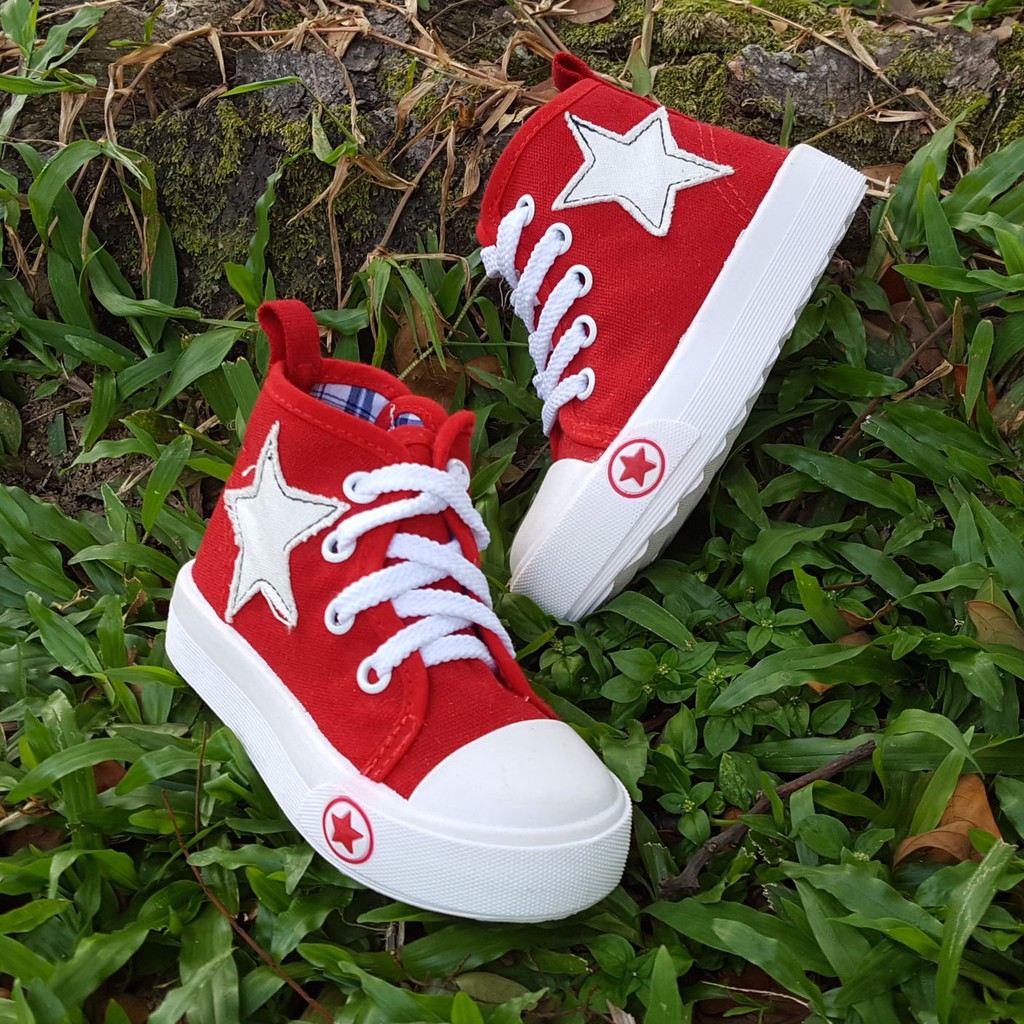 Girls red converse hot sale high tops