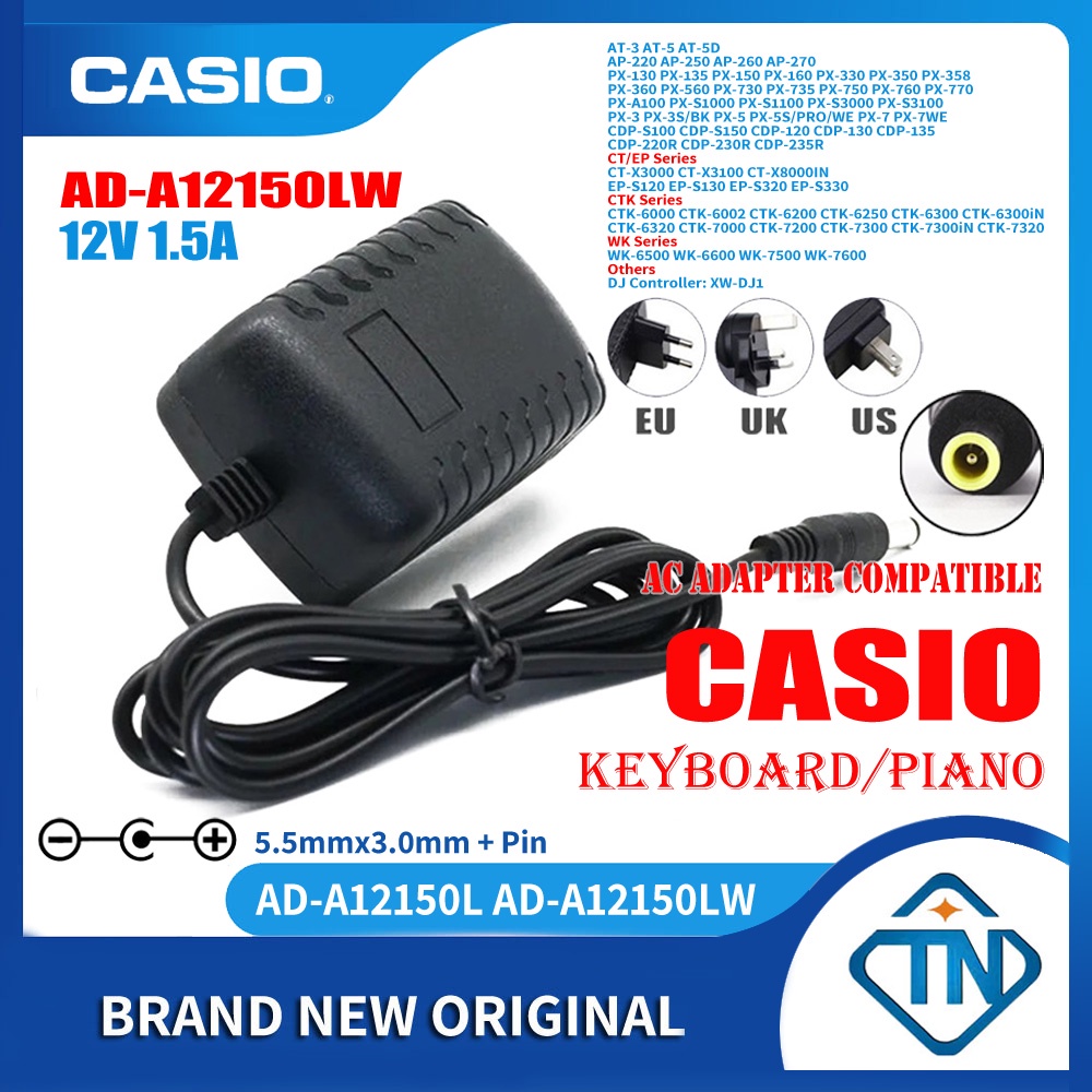 12V 1.5A AD A12150LW AC Adapter for Casio CDP 120 CDP 130 CDP 135