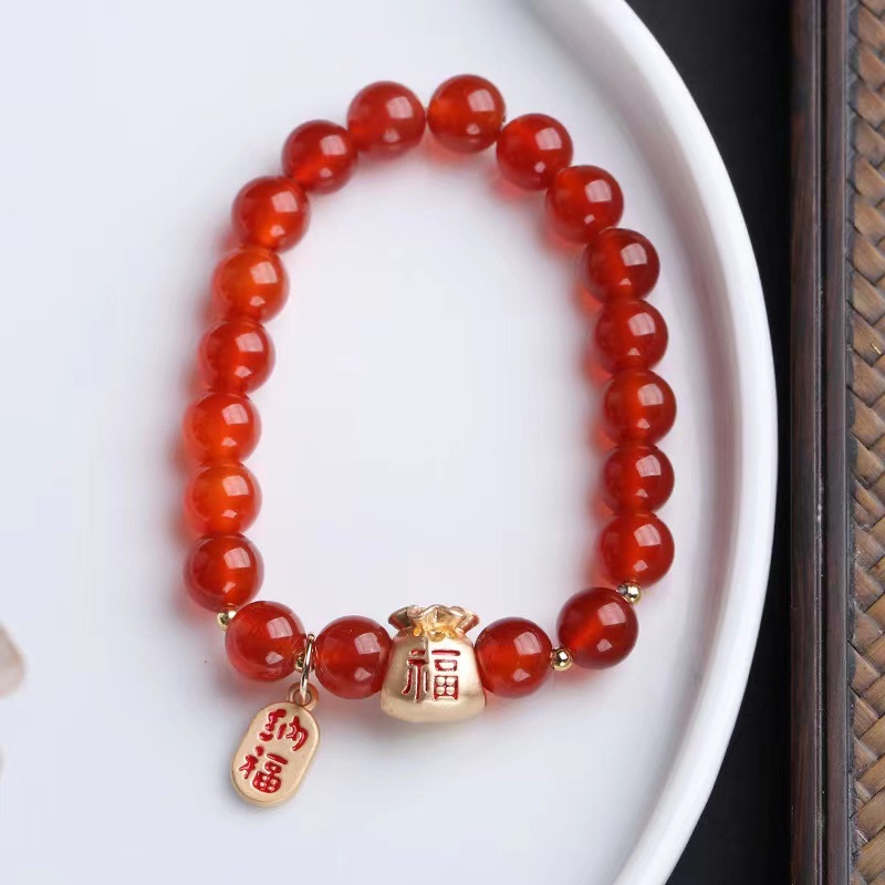 Red on sale agate bracelet