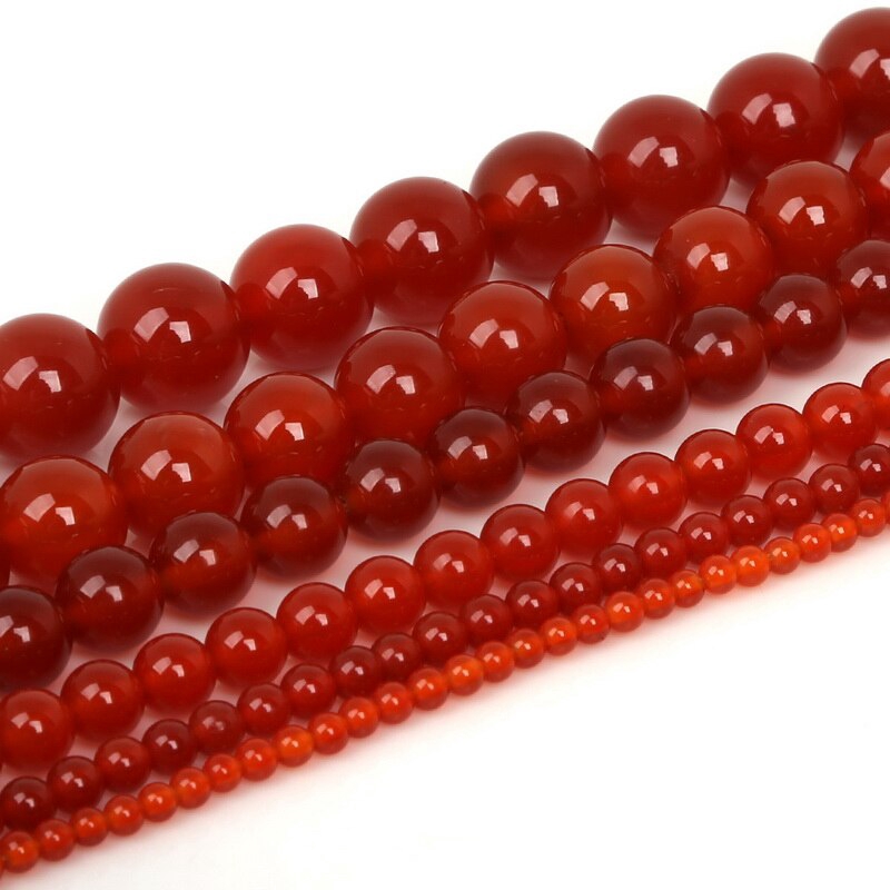 Red natural clearance stone beads