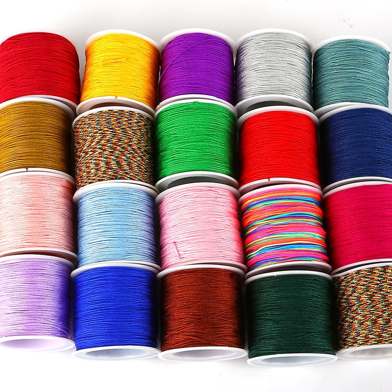 50m/lot 0.8mm Cotton Cord Nylon Cord Thread String DIY Beading Braided  Bracelet Jewelry Making