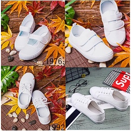 Girls white canvas on sale sneakers