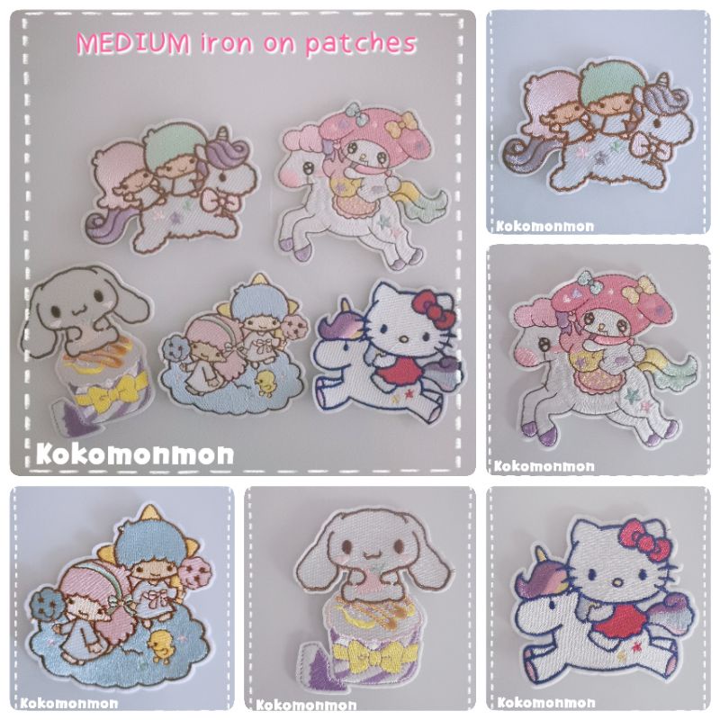 Sanrios Embroidered Patches Anime Hello Kittys Kuromi Melody Iron On/sew On  Patches for Diy Jeans Jackets Shirts Backpack Decor