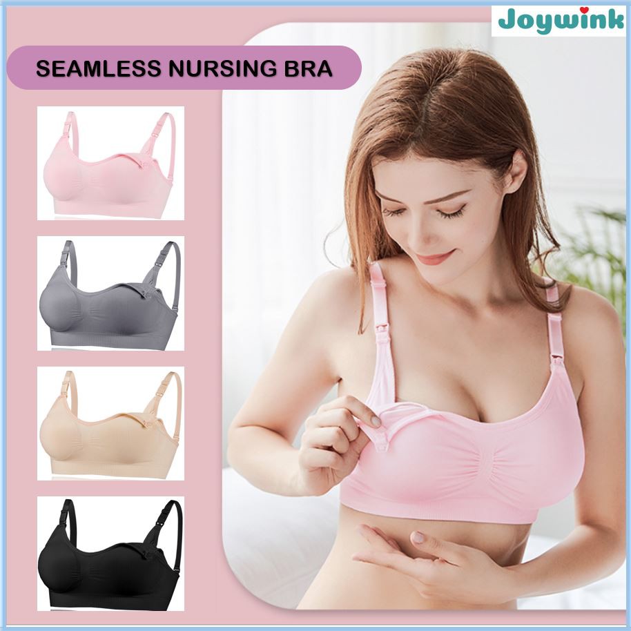 SG Stock] Seamless Nursing Bra / Maternity padded Bra / Breastfeeding Bra /  No Wire underwear