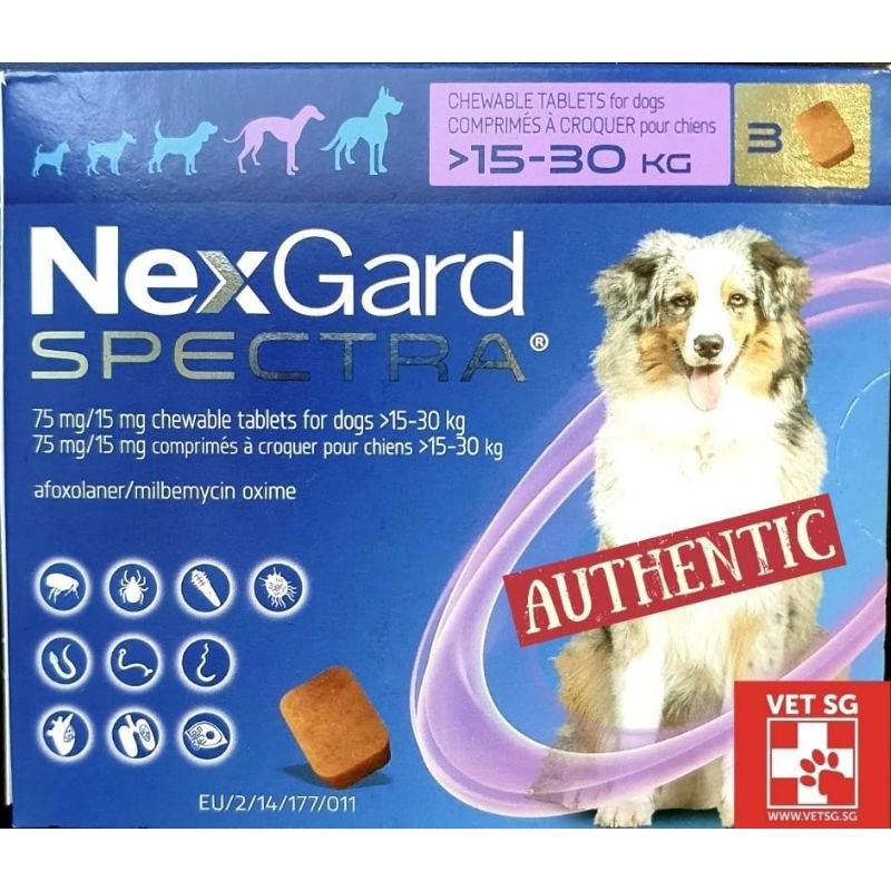 Nexgard Spectra Large 15-30kg for Dogs EXP 04.23