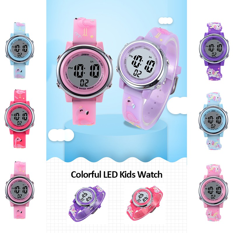 Digital Watch for Kids Jam Tangan Kanak Waterproof Electronic