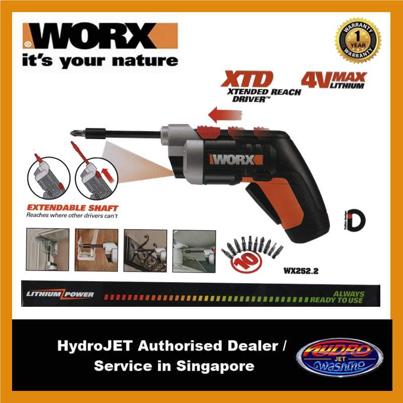 Worx WX252 4V Cordless XTD Extended Reach Screwdriver Shopee