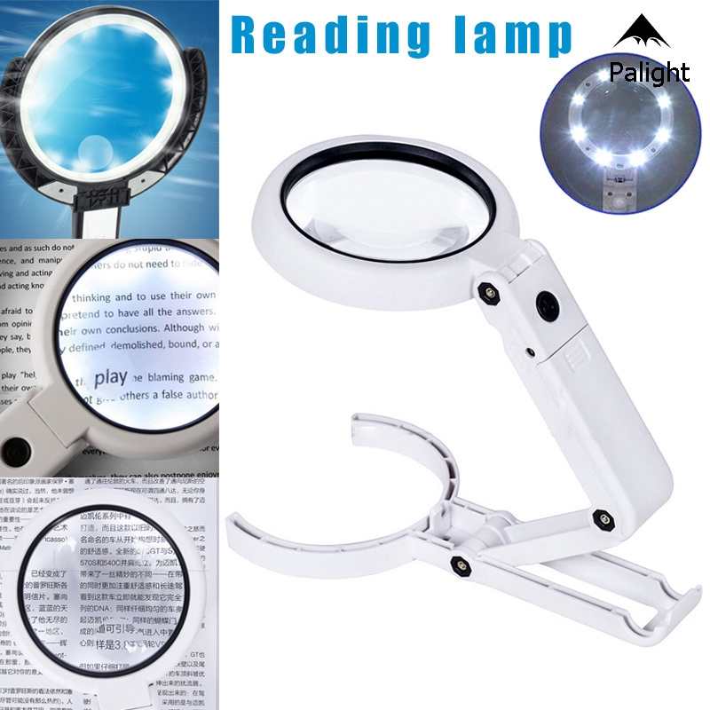 ✨PA✨ 5/11X Magnifying Glass with 8 LEDs Light Foldable Stand
