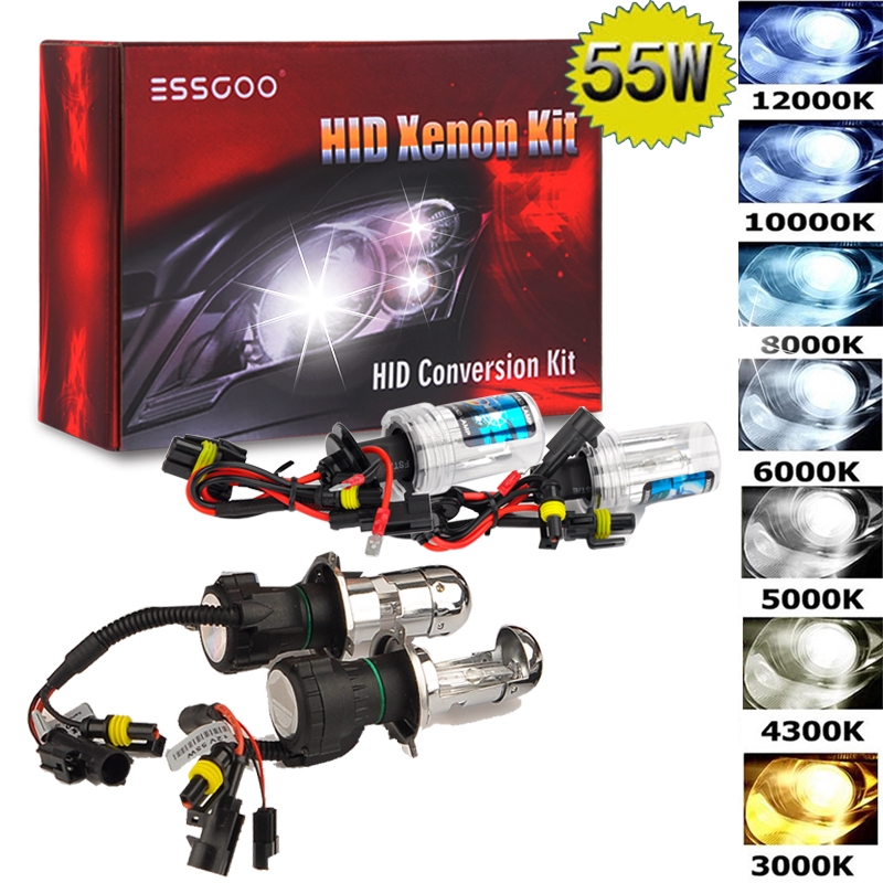 55W hid kit xenon H7 6000K 55W 8000K HID H7 xenon hid kit 55W xenon H7  4300K 10000K 12000K hid headlight bulbs conversion kit