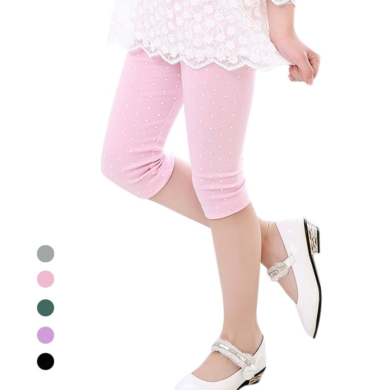 SheeCute summer Girls calf length leggings Kids candy color pants