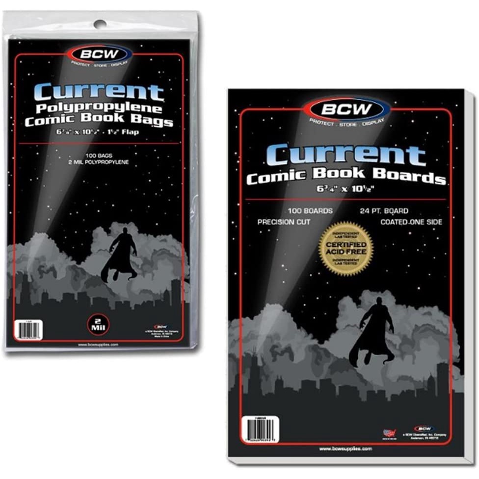 BCW Heavy Duty 2 Mil Current Mylar Comic Book Bags (Set of 50)