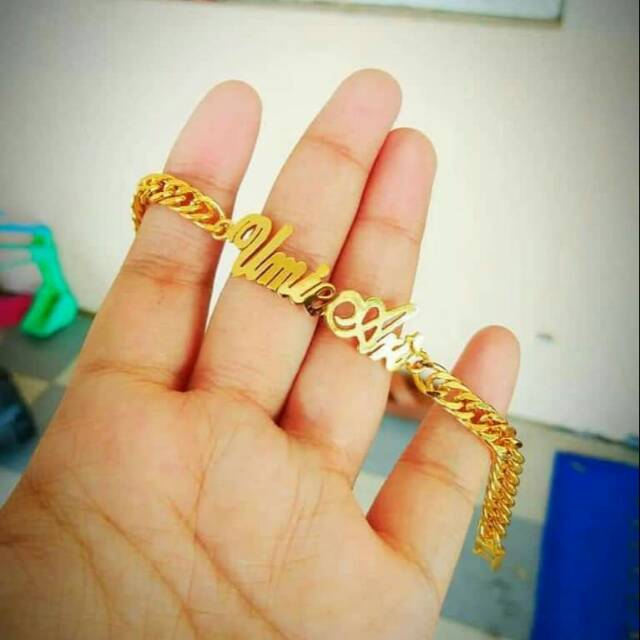 Gold plated bracelet deals with name