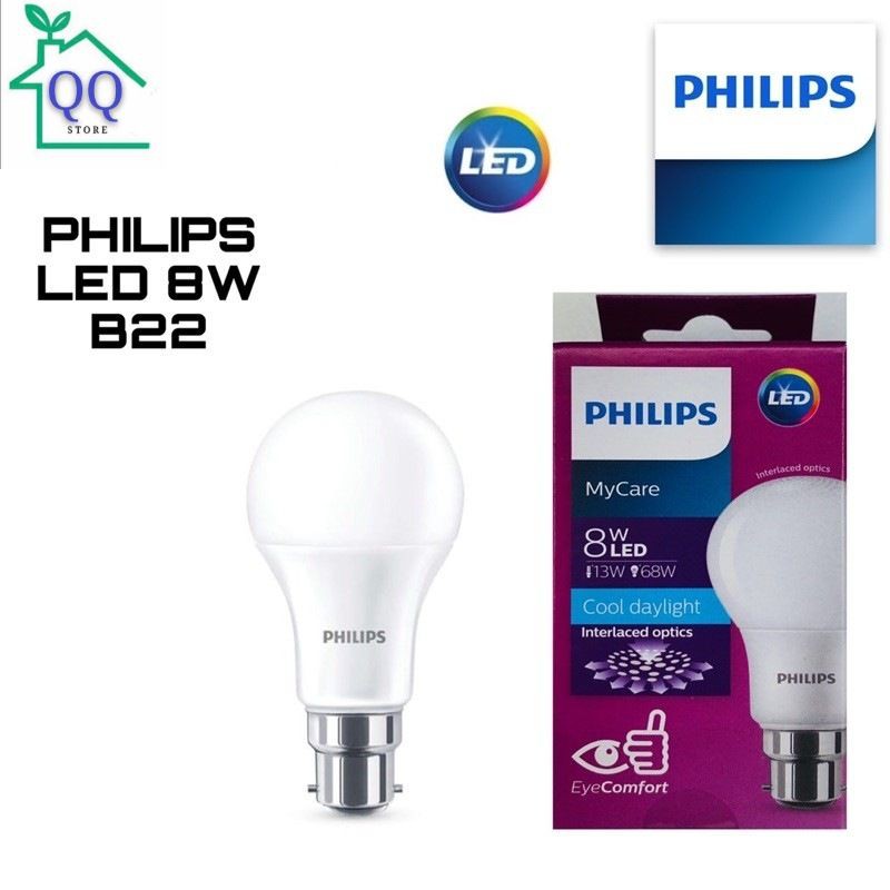 Philips Motion Sensor Light Bulb - PIR B22 LED 8W