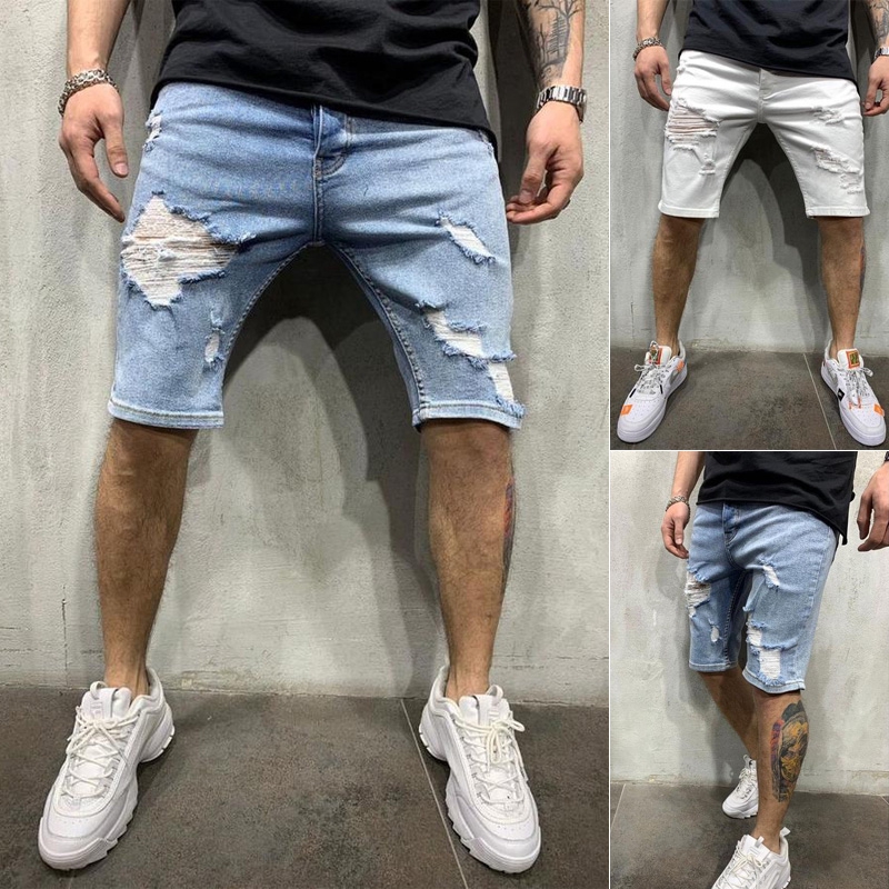 Mens frayed jean on sale shorts