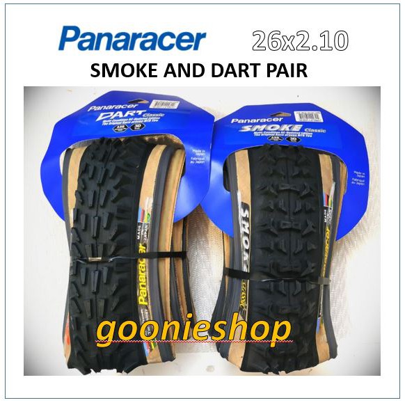 Panaracer Dart and Smoke Pair 26x2.10 Tyre Retrobike Retro Tanwall