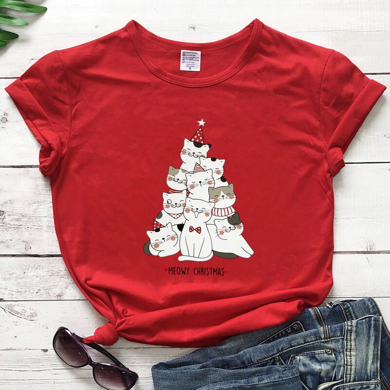 christmas cat tee shirts