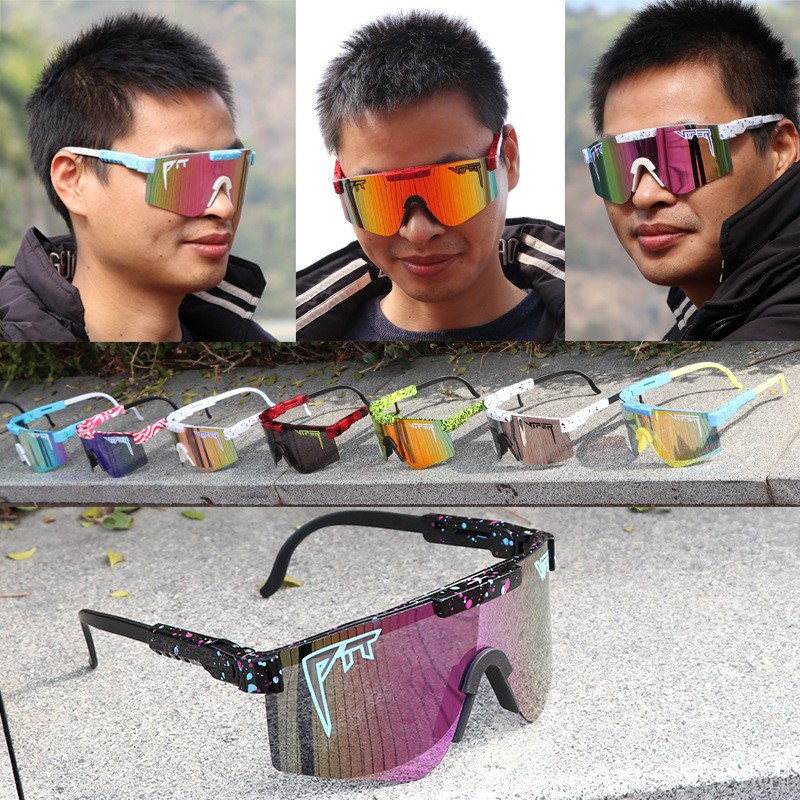 Original Pit Viper Sports Sunglasses Men Mtb Bike Shades Polarized TR90  Mirrored Lens Sun Glasses Women Eyewear Original Case