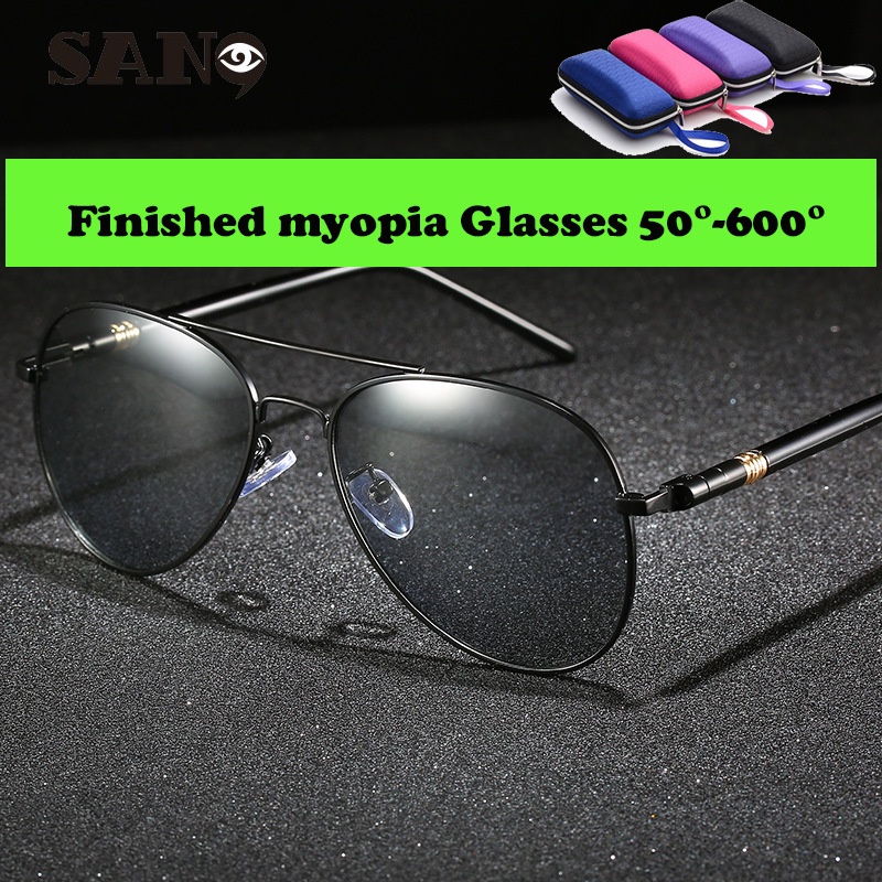 50°-600° Myopia Glasses】Men Classic Driving Sunglasses With